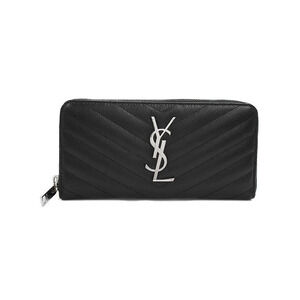 SAINT LAURENT Paris Monogram Full Zip Wallet Round Long